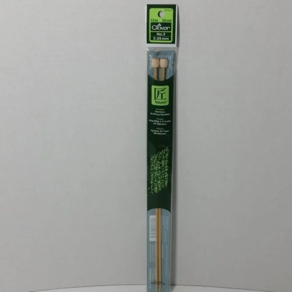 Clover Takumi Bamboo Knitting Needles US 3 13inch